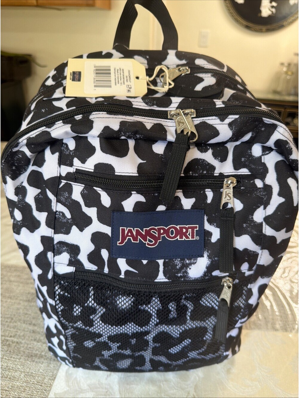 JanSport Essential Pack Backpack Groovy Groves Black 32L JSOA4QW5DLP NWT